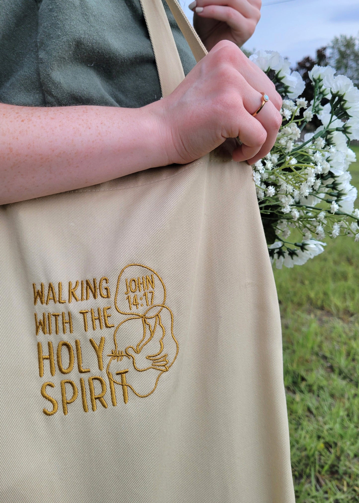 HOLY SPIRIT Embroidered Tote