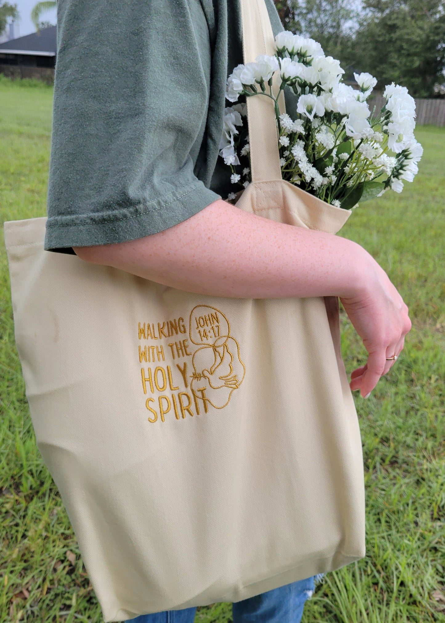 HOLY SPIRIT Embroidered Tote