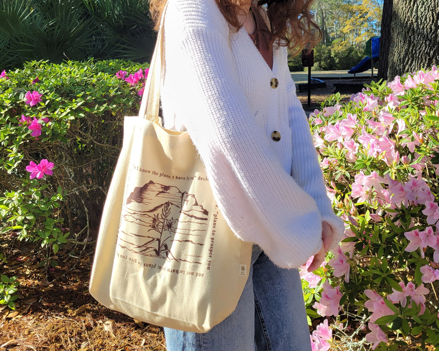 HOPE BLOOMS Organic Tote - Oyster