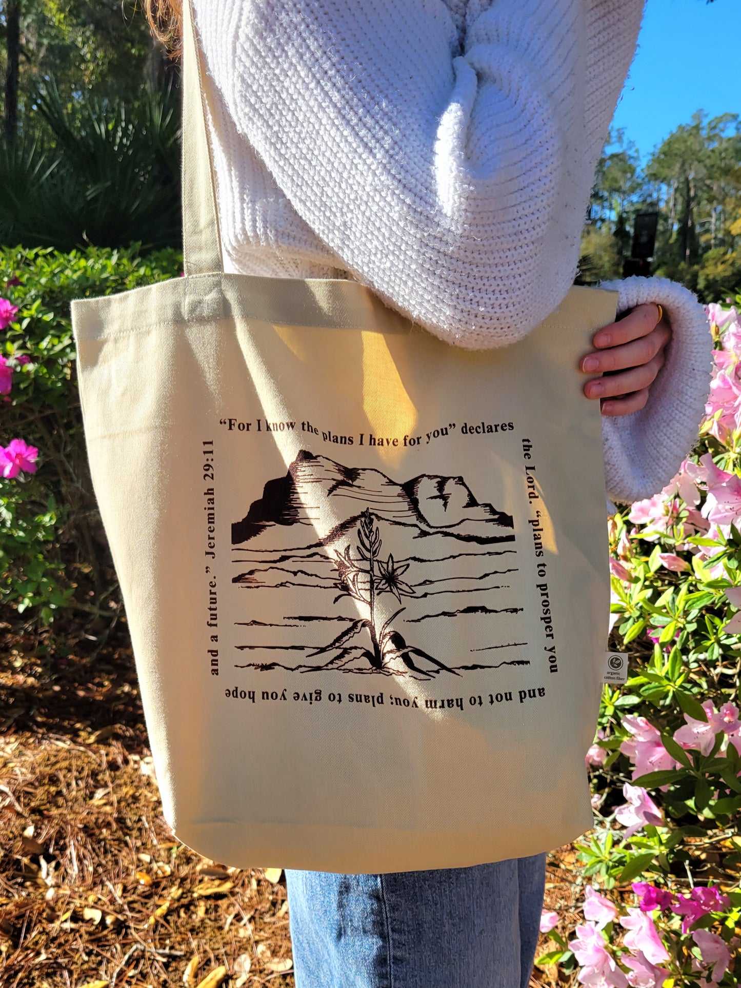 HOPE BLOOMS Organic Tote - Oyster