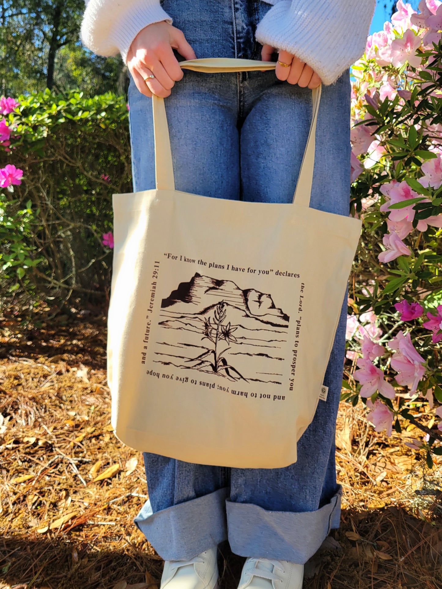 HOPE BLOOMS Organic Tote - Oyster