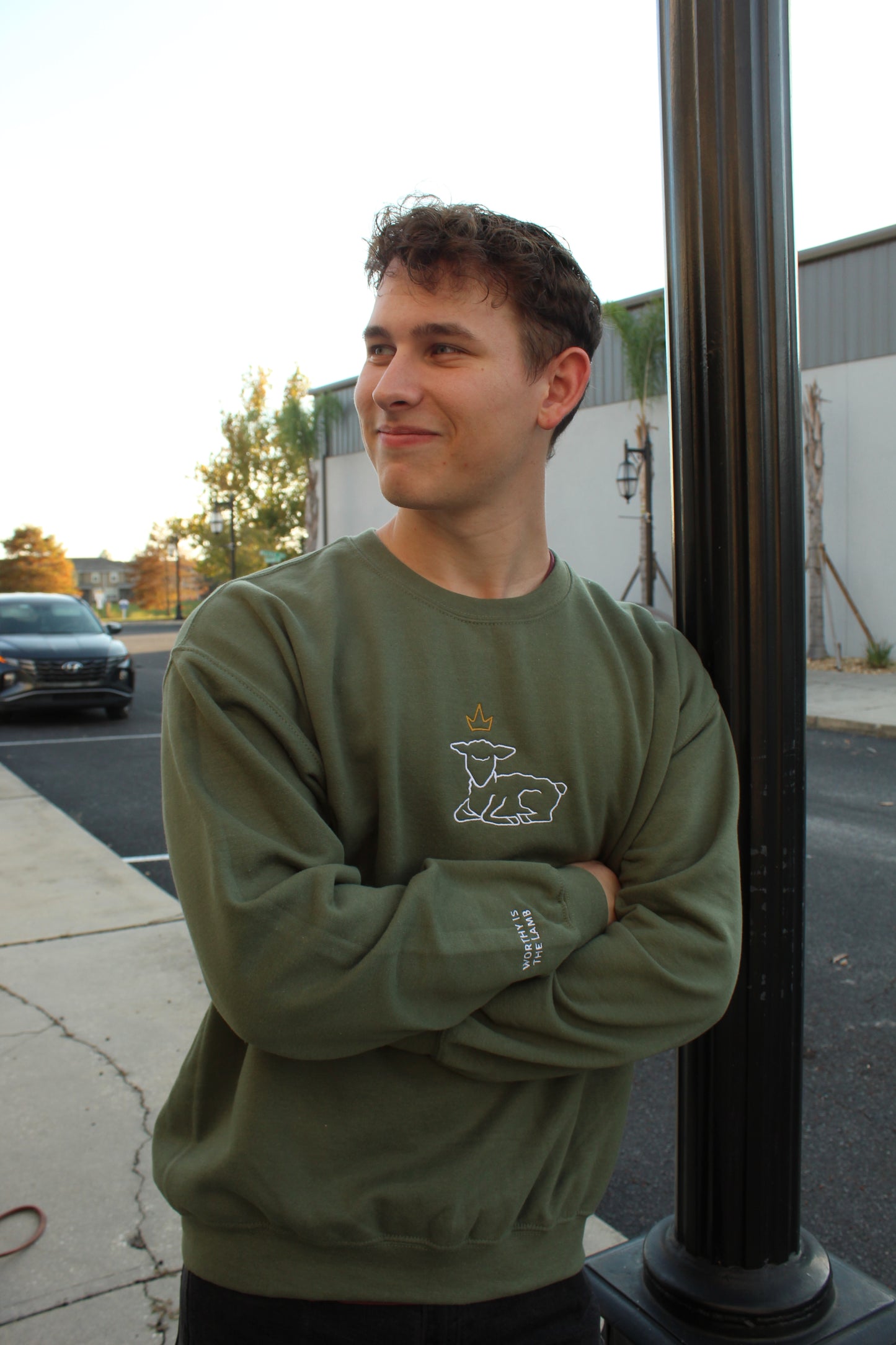 Worthy is the Lamb Pullover - Navy, Heather, Green