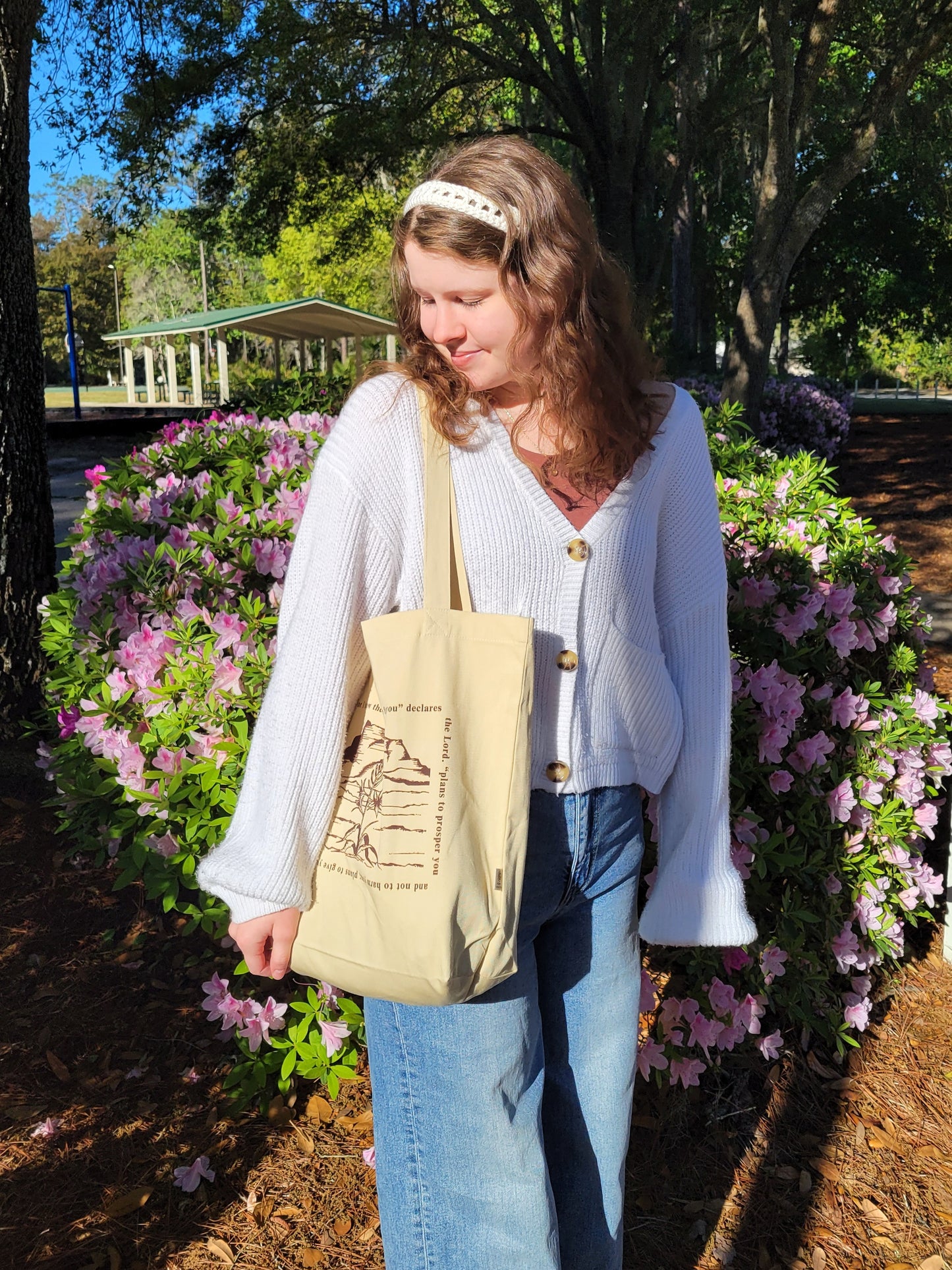 HOPE BLOOMS Organic Tote - Oyster
