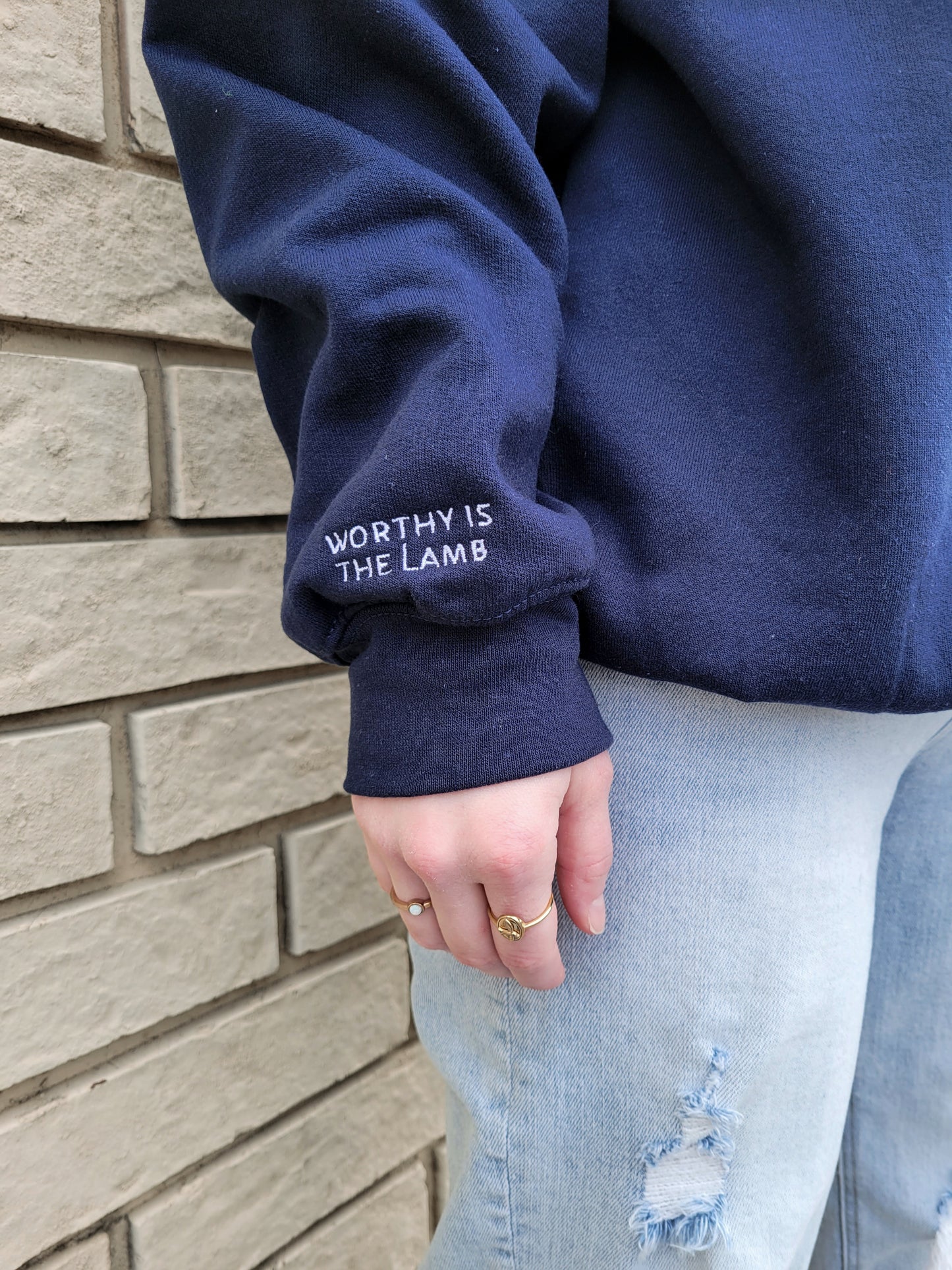 Worthy is the Lamb Pullover - Navy, Heather, Green