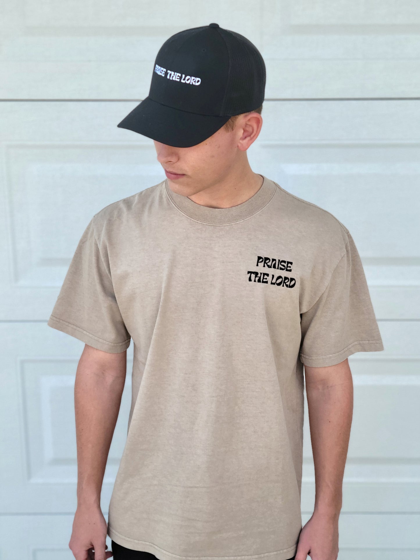 PTL Oversized Tee - Khaki + Bone