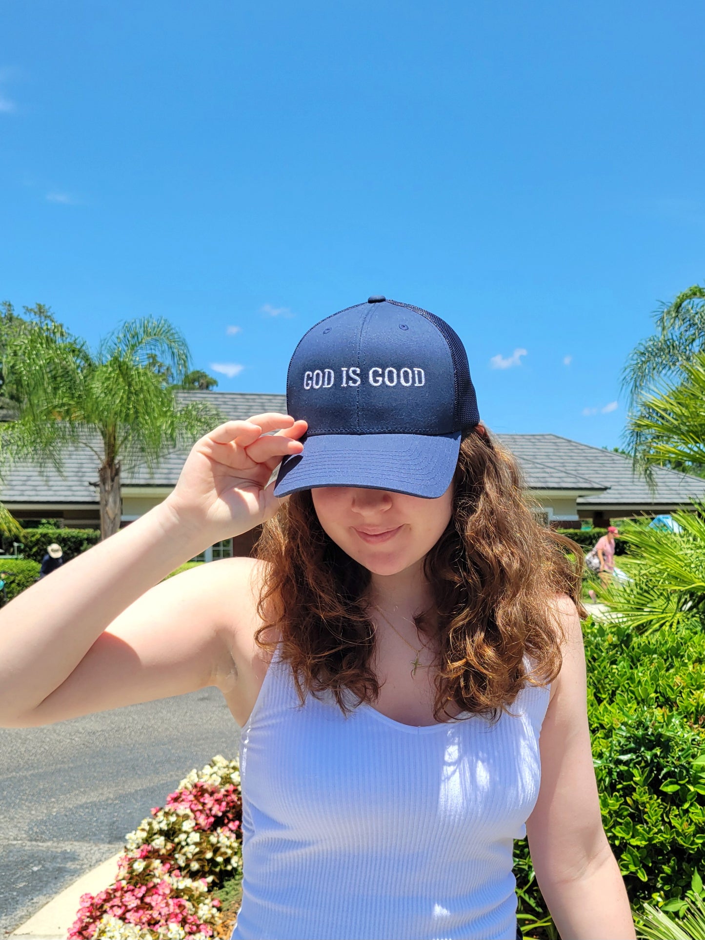 God is Good Trucker Hat - White Font