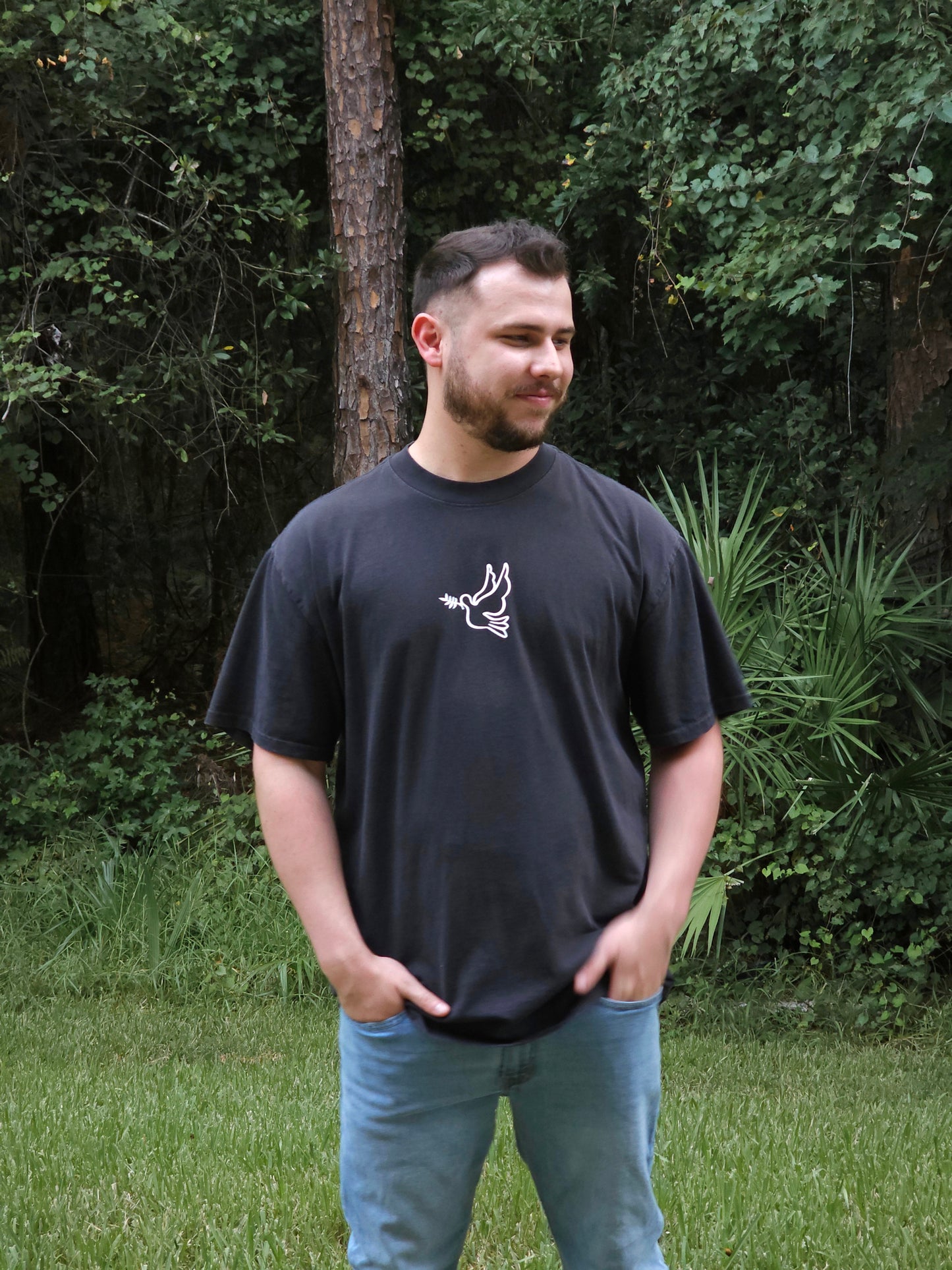 FREEDOM Oversized Tee - Faded Black, Eucalyptus