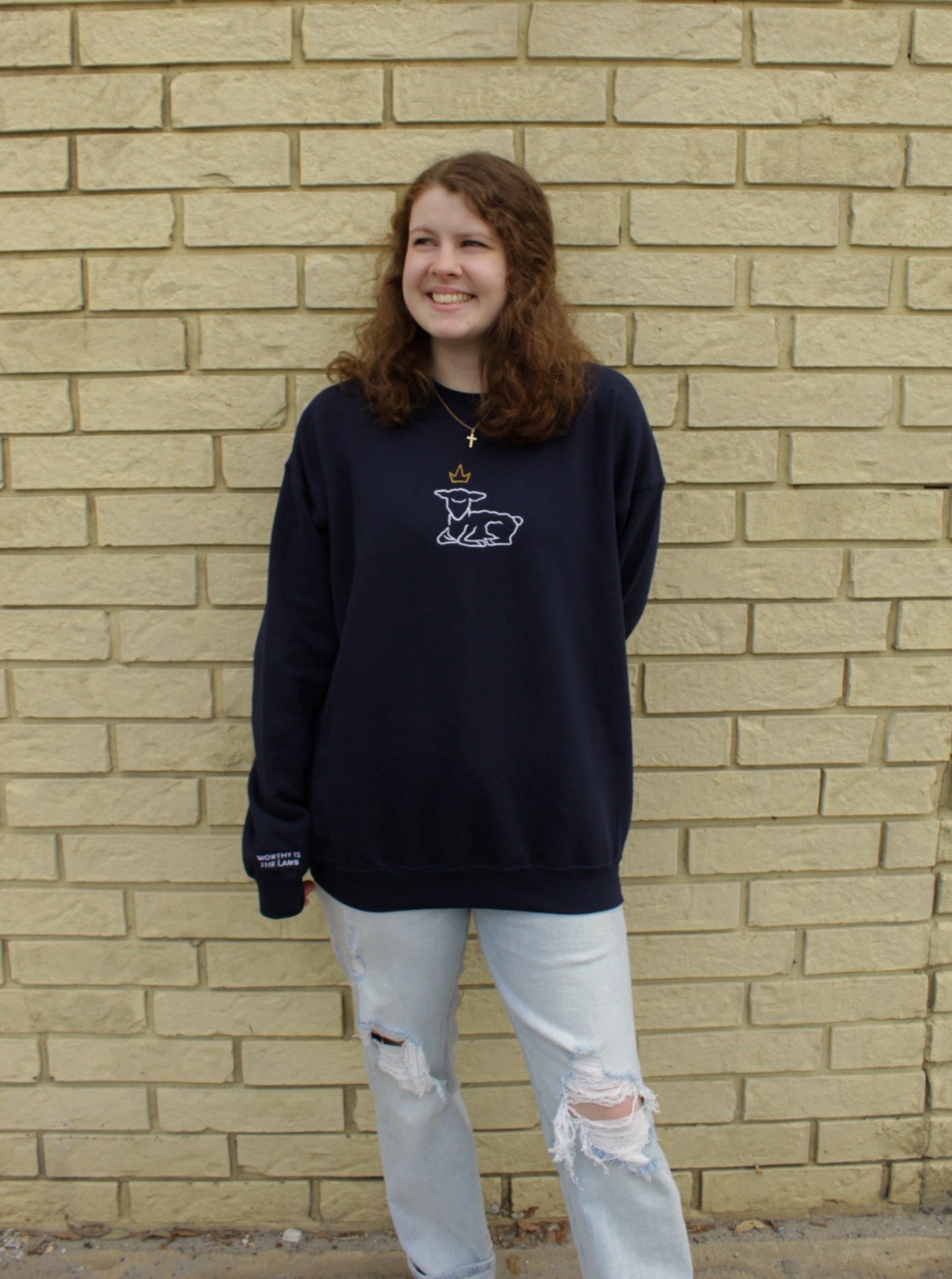 Worthy is the Lamb Pullover - Navy, Heather, Green