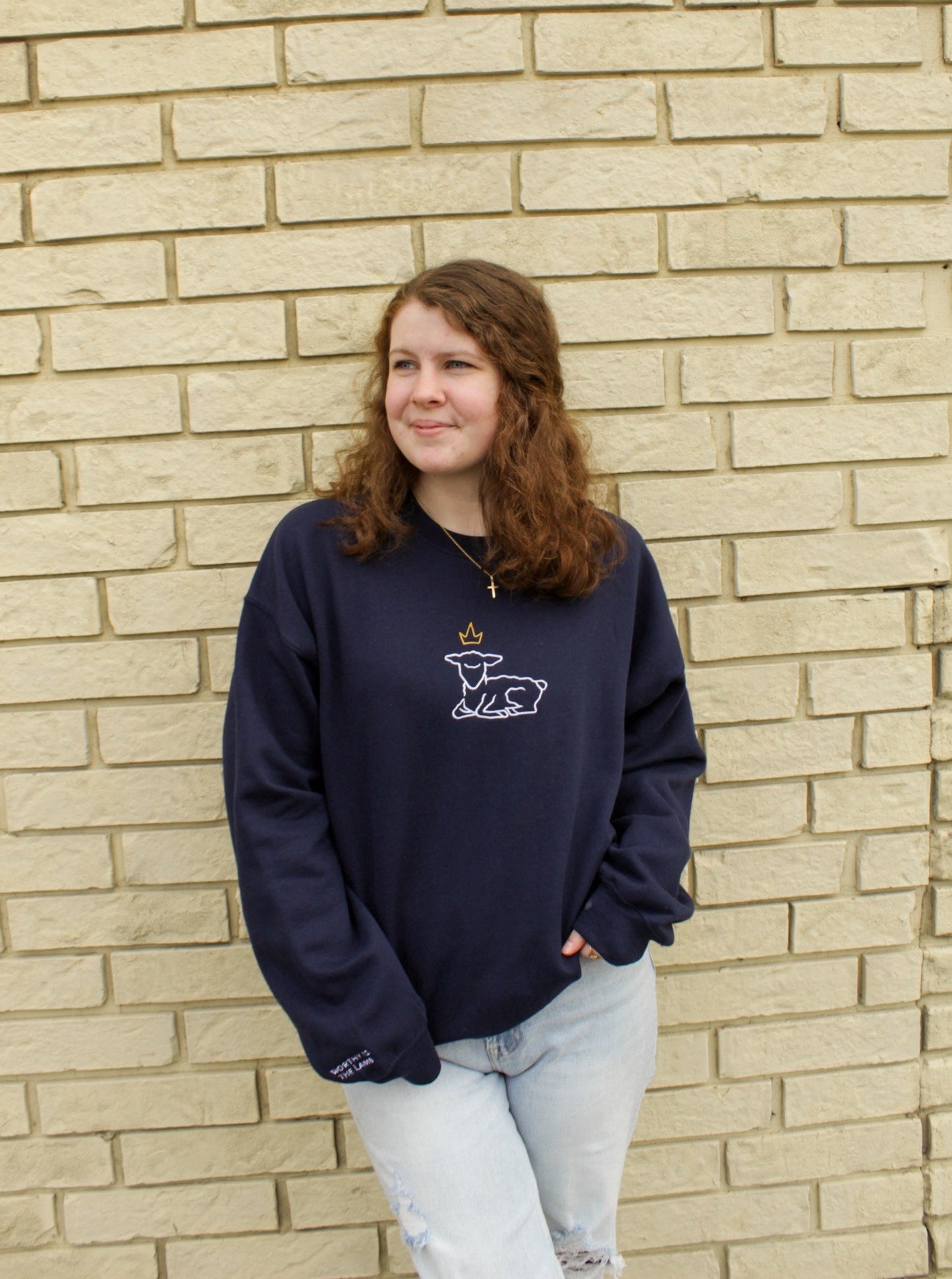 Worthy is the Lamb Pullover - Navy, Heather, Green