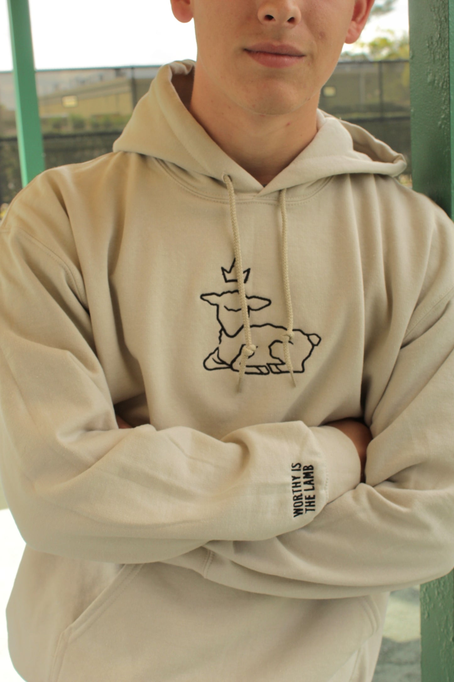 Worthy is the Lamb Hoodie - Grey, Sand, White