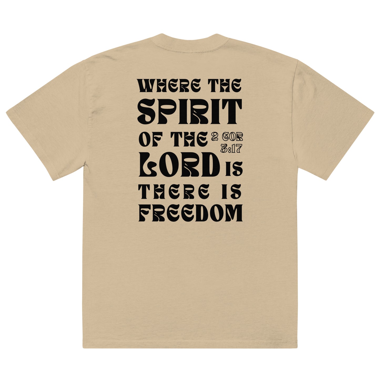 FREEDOM Oversized Tee - Faded Bone, Khaki