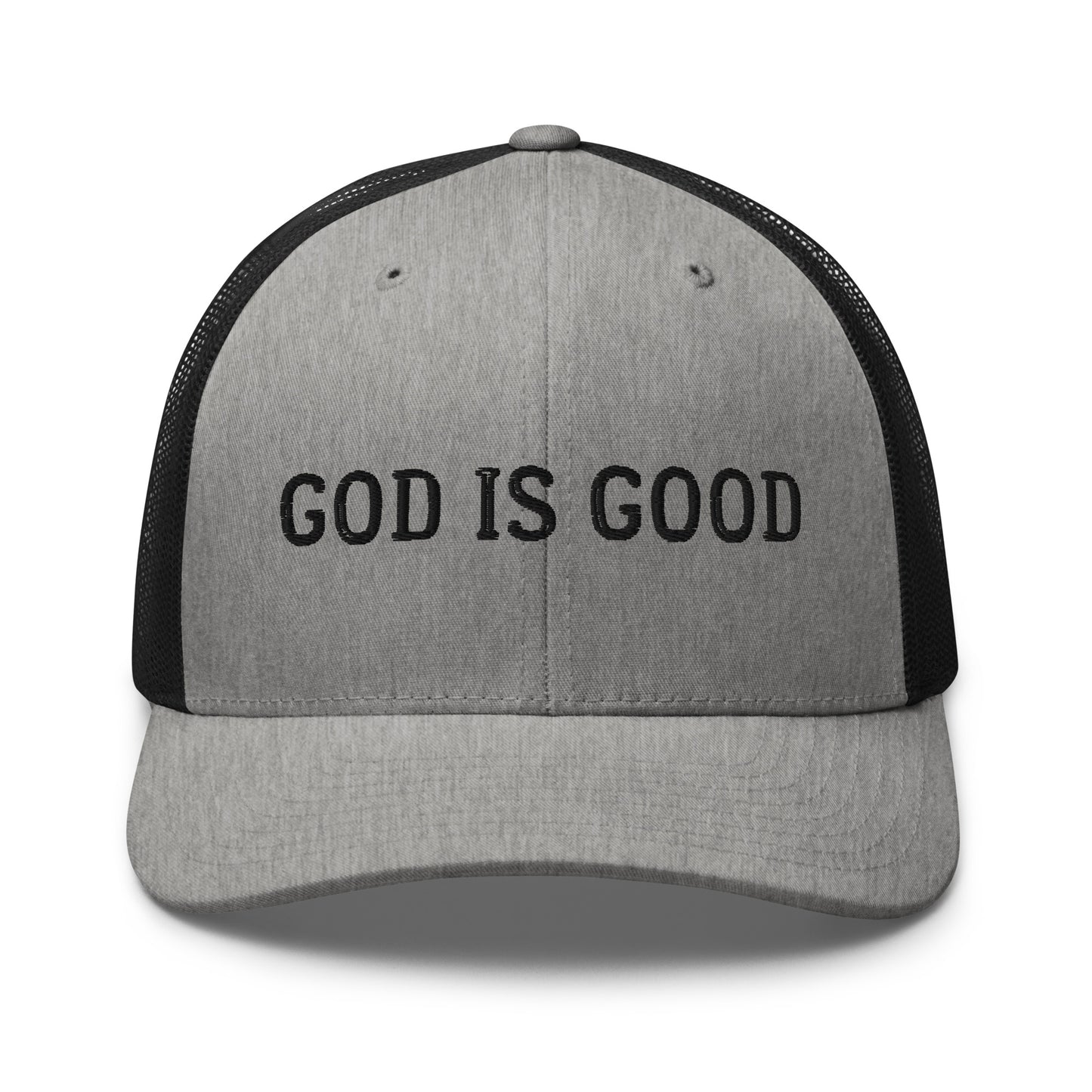 God is Good Trucker Hat - Black Font