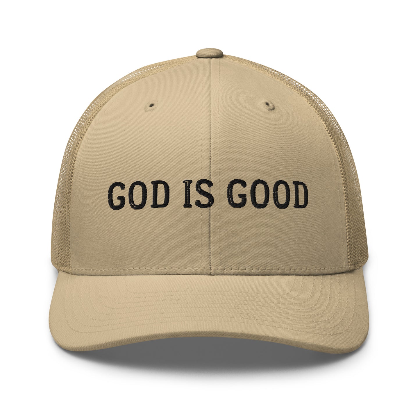 God is Good Trucker Hat - Black Font