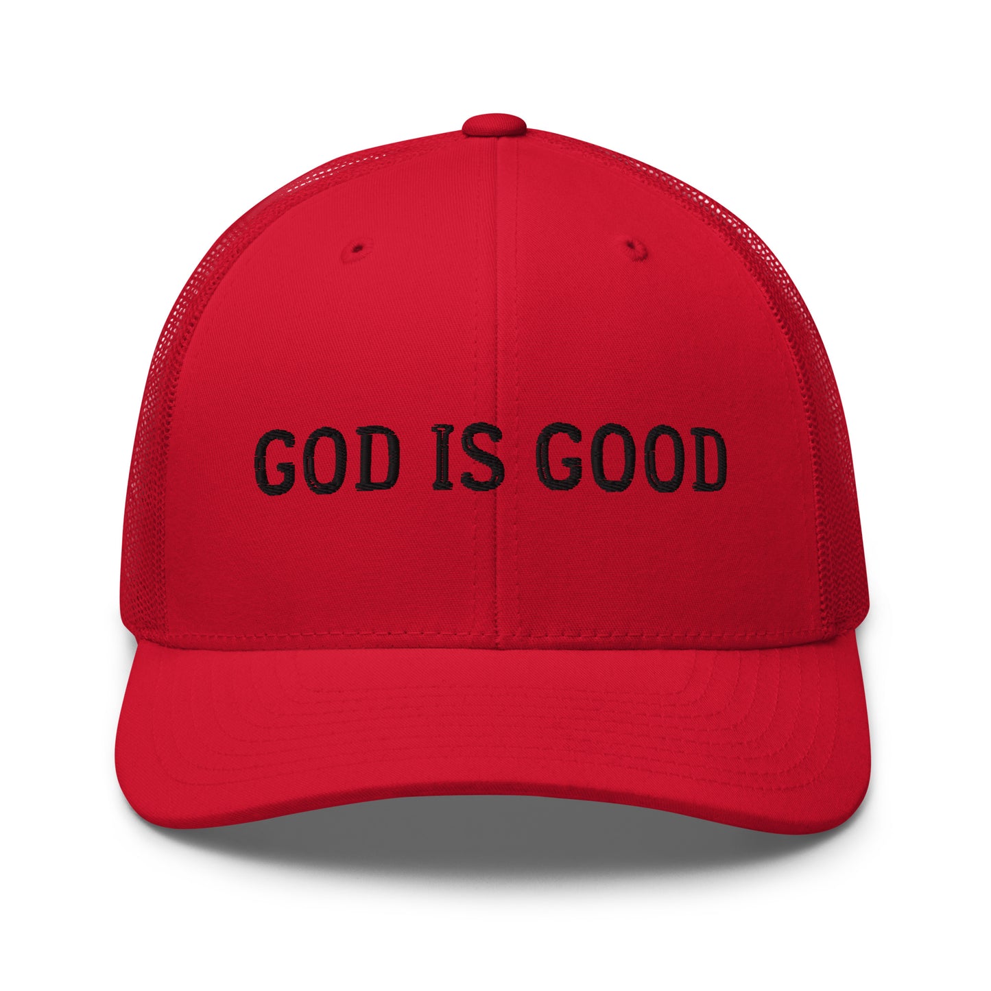 God is Good Trucker Hat - Black Font