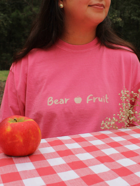 BEAR FRUIT Tee - Hot Pink, Crimson