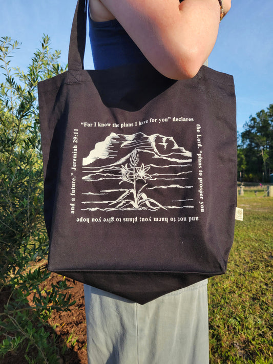 HOPE BLOOMS Organic Tote - Black