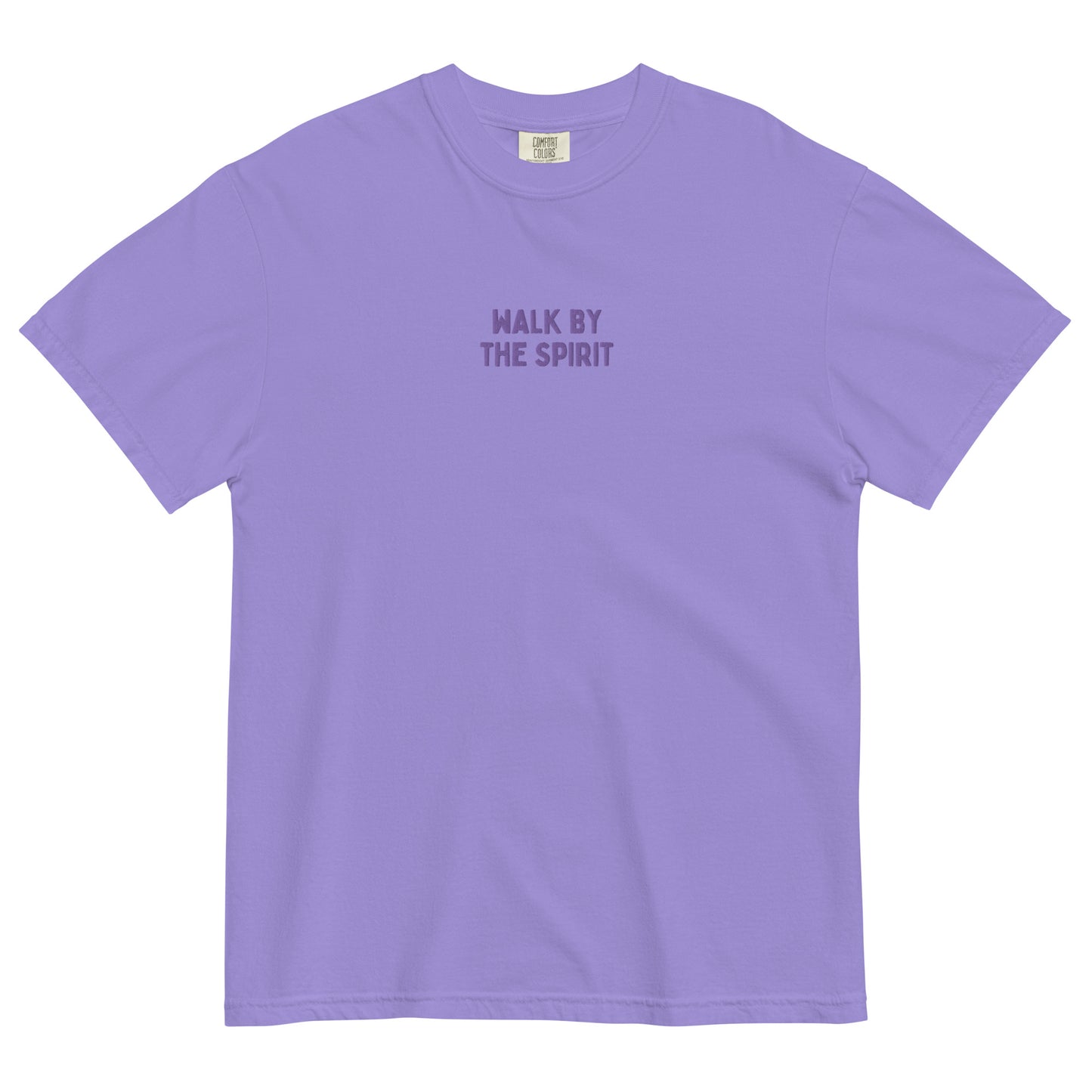 WALK BY THE SPIRIT Embroidered Tee - Purple